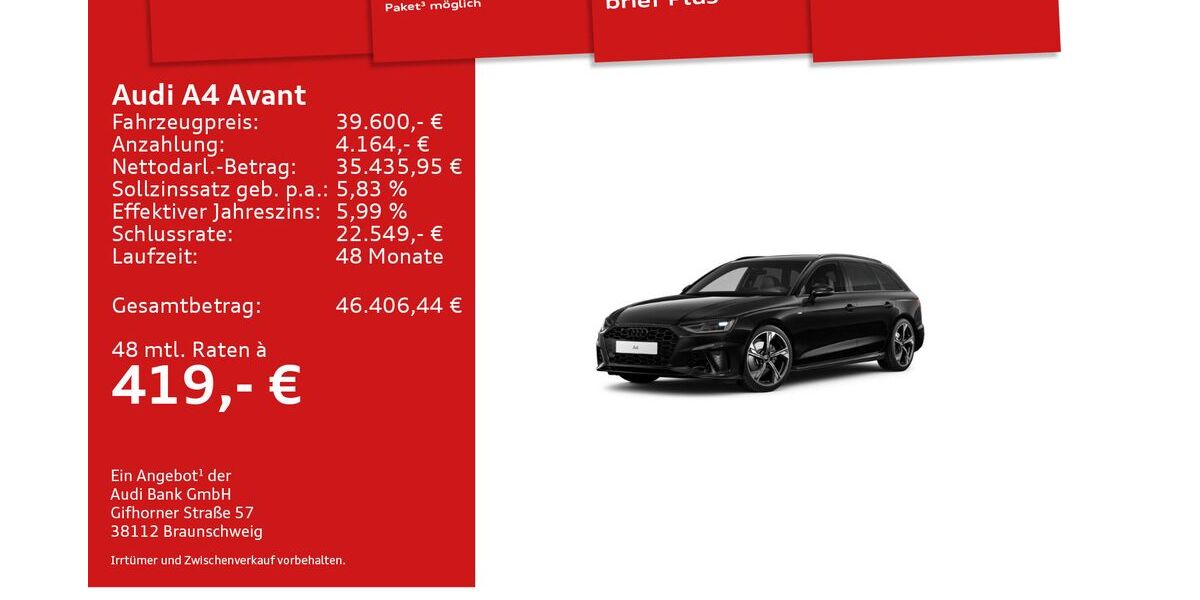 Audi A4 9.000 km 37.450 &euro; Mosbach 74821