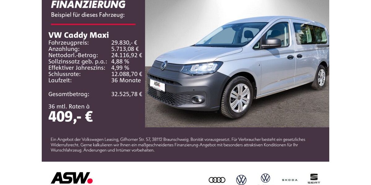 VW Caddy Maxi 21.900 km 28.730 &euro; Neckarsulm 74172