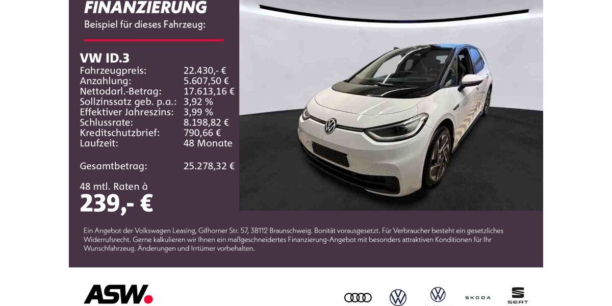 VW ID.3 89.400 km 22.430 &euro; Weinsberg 74189