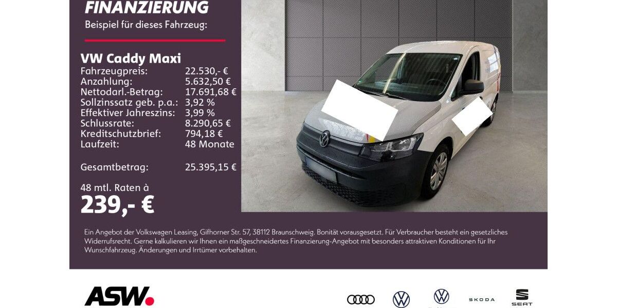 VW Caddy Maxi 37.600 km 20.830 &euro; Neckarsulm 74172