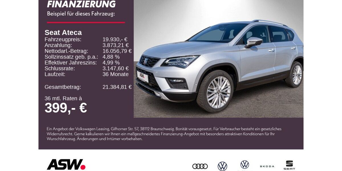 Seat Ateca 86.000 km 19.430 &euro; Weinsberg 74189