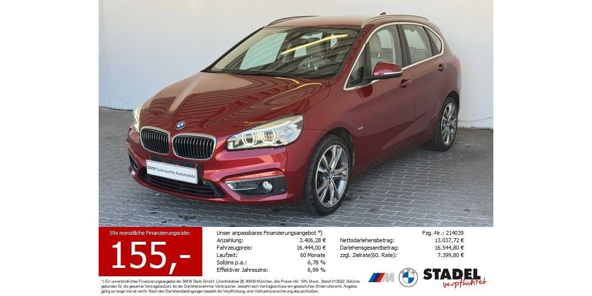 BMW 220 Active Tourer 114.658 km 16.444 &euro; Heilbronn 74074