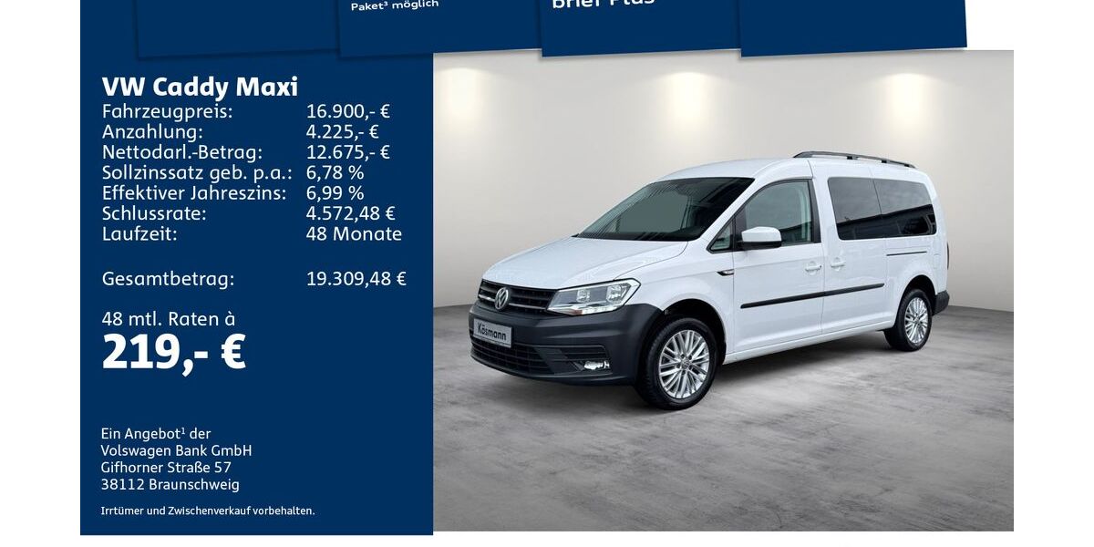 VW Caddy Maxi 87.499 km 16.690 &euro; Mosbach 74821