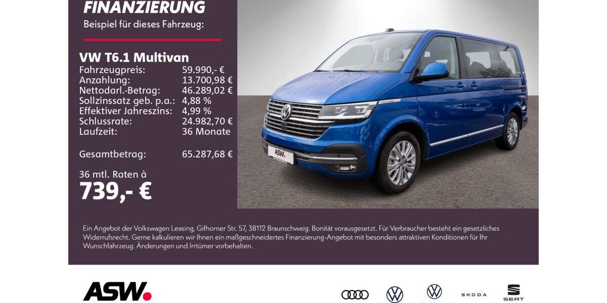 VW T6 Multivan 68.500 km 52.690 &euro; Neckarsulm 74172