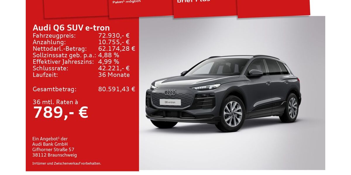 Audi Q6 e-tron 12.287 km 65.990 &euro; Mosbach 74821