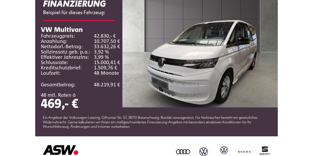 VW T7 Multivan 59.700 km 41.830 &euro; Neckarsulm 74172