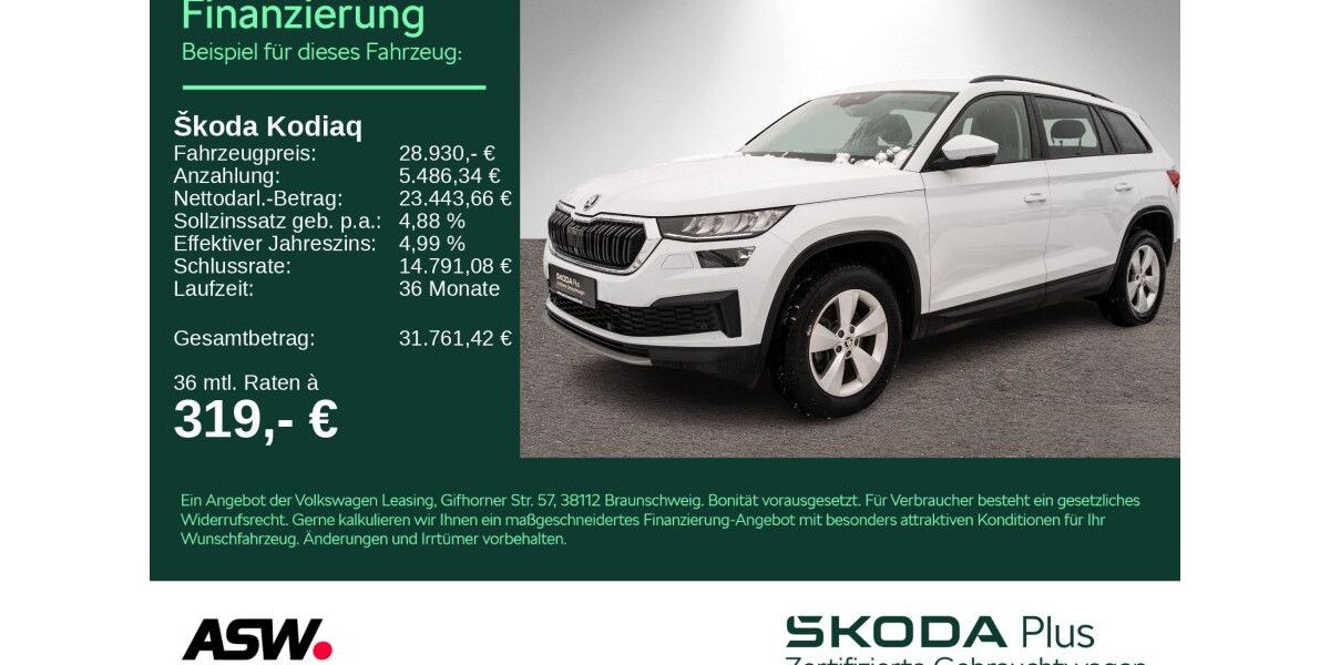 Skoda Kodiaq 87.300 km 27.860 &euro; Bad Rappenau 74906