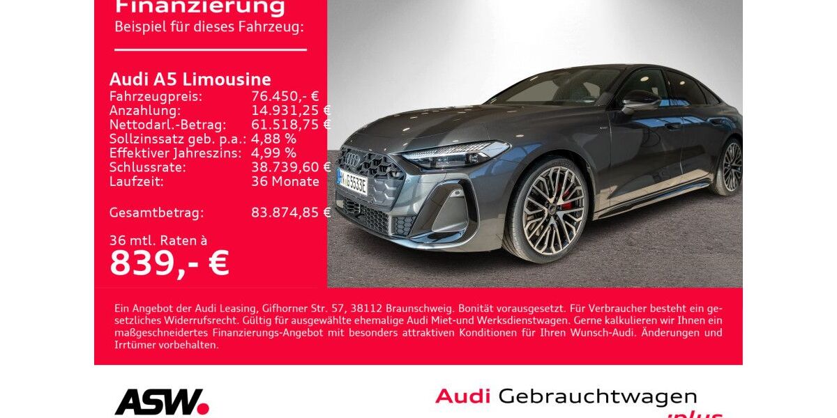 Audi A5 2.500 km 76.450 &euro; Heilbronn 74074