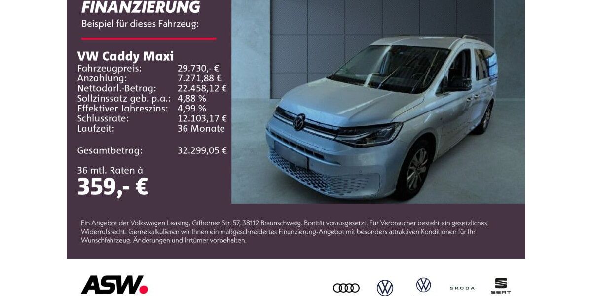 VW Caddy Maxi 17.500 km 26.890 &euro; Neckarsulm 74172