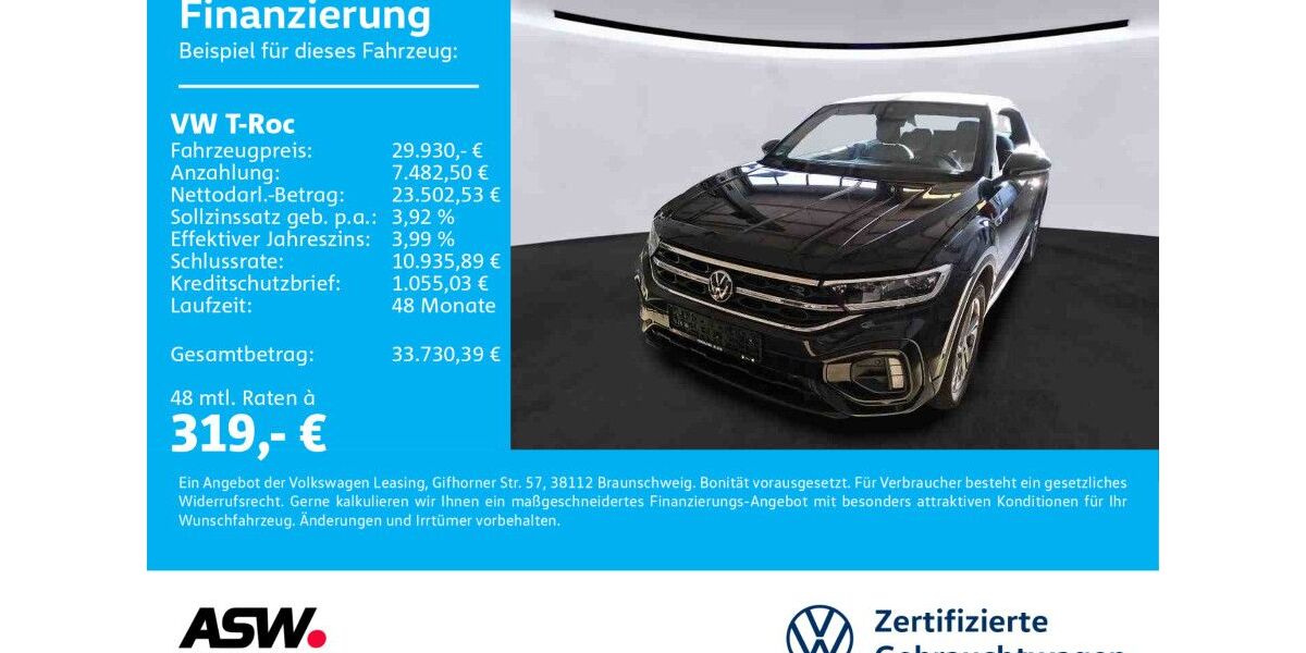 VW T-Roc 37.400 km 28.530 &euro; Neckarsulm 74172