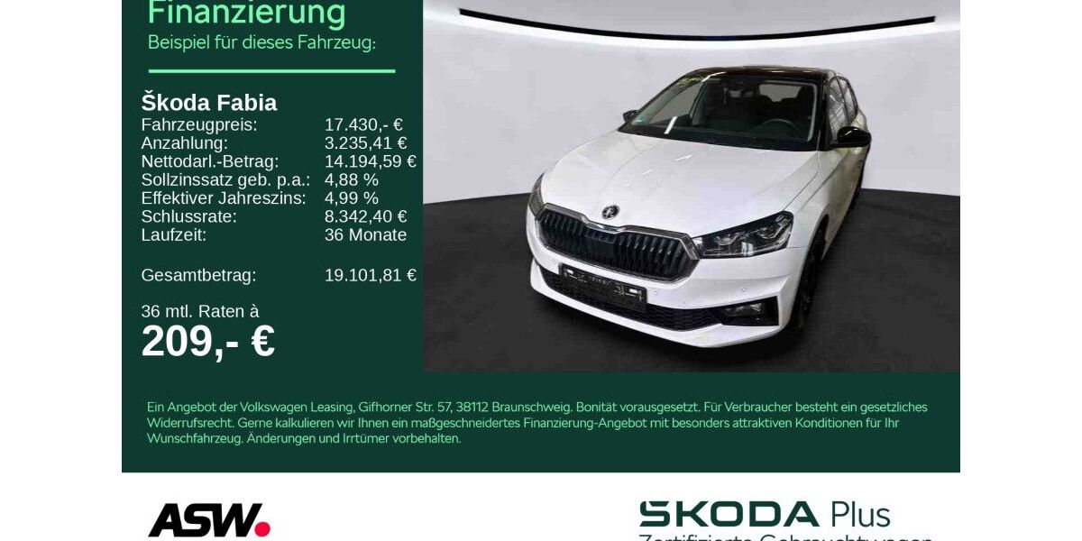 Skoda Fabia 77.500 km 16.460 &euro; Bad Rappenau 74906
