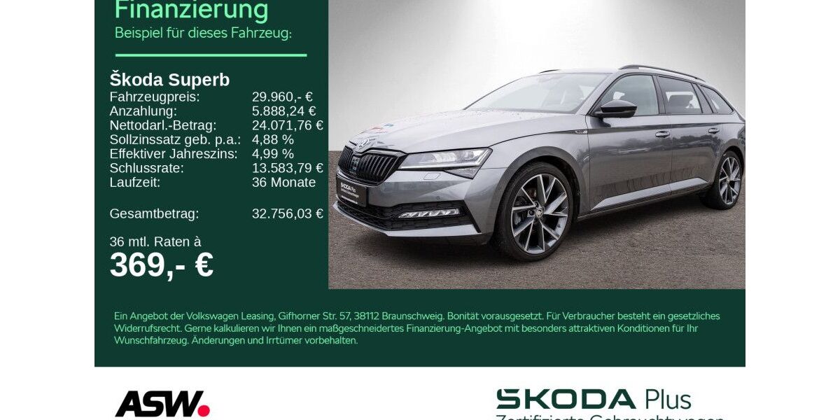 Skoda Superb 94.500 km 28.990 &euro; Bad Rappenau 74906