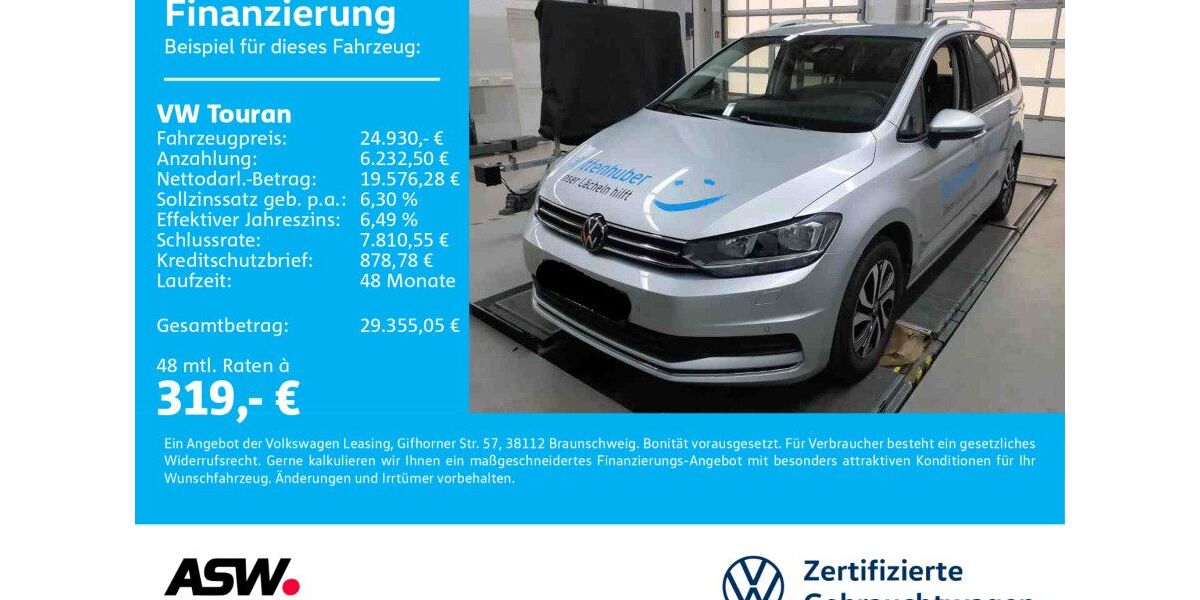 VW Touran 73.600 km 24.930 &euro; Bad Rappenau 74906