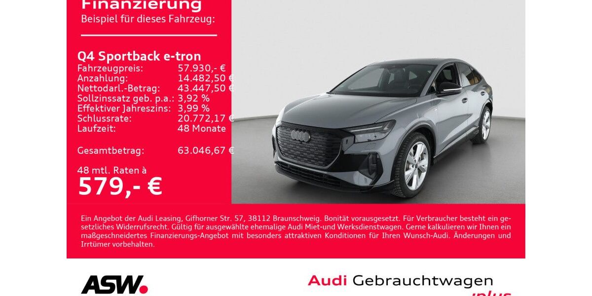 Audi Q4 e-tron 3.800 km 57.930 &euro; Heilbronn 74074