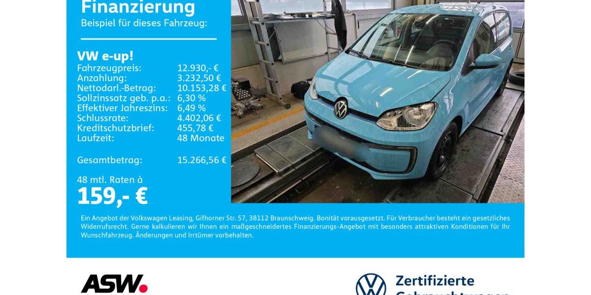 VW e-up! 57.200 km 12.930 &euro; Bad Rappenau 74906
