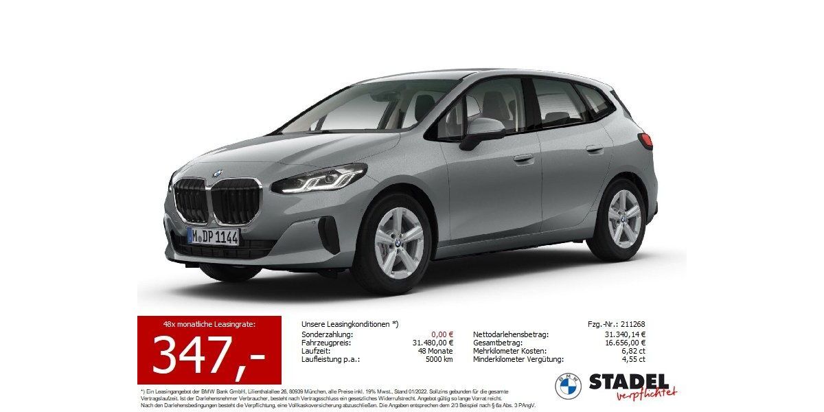 BMW 220 Active Tourer 13.267 km 31.480 &euro; Bietigheim-Bissingen 74321