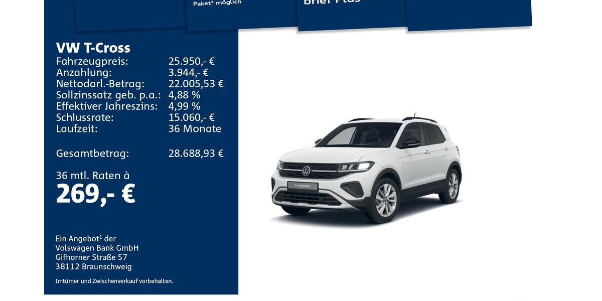VW T-Cross 9.684 km 25.950 &euro; Mosbach 74821