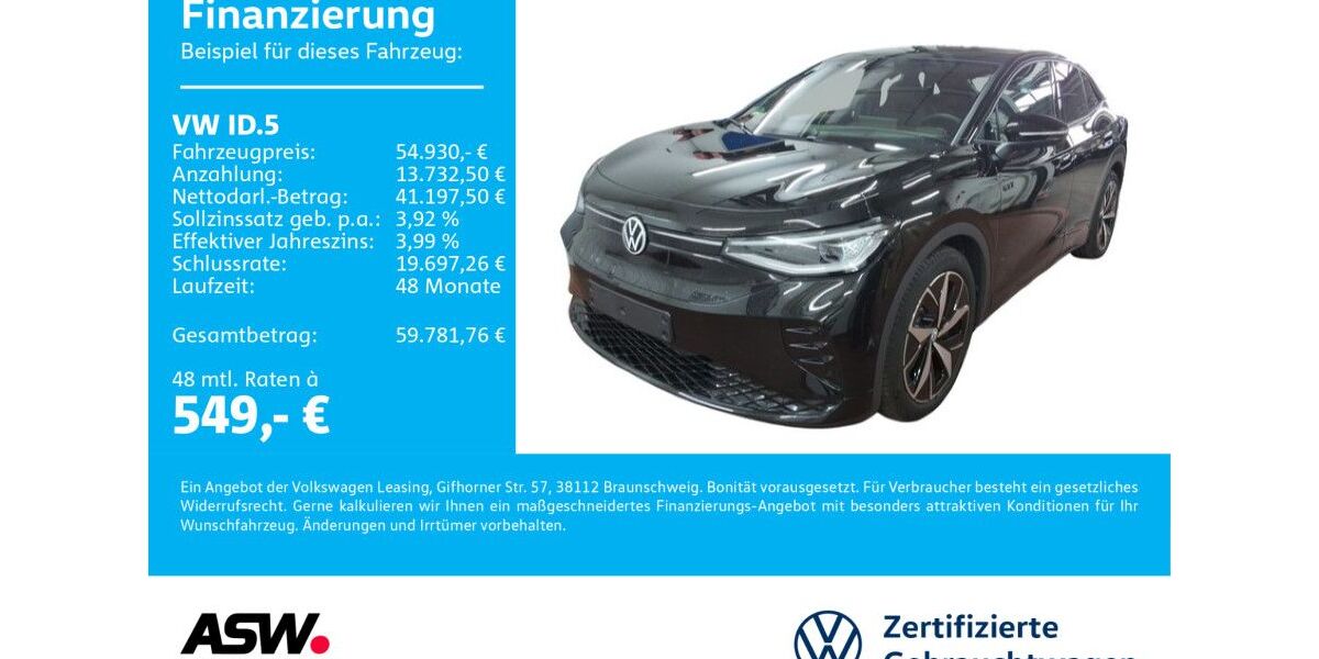 VW ID.5 14.900 km 54.930 &euro; Neckarsulm 74172