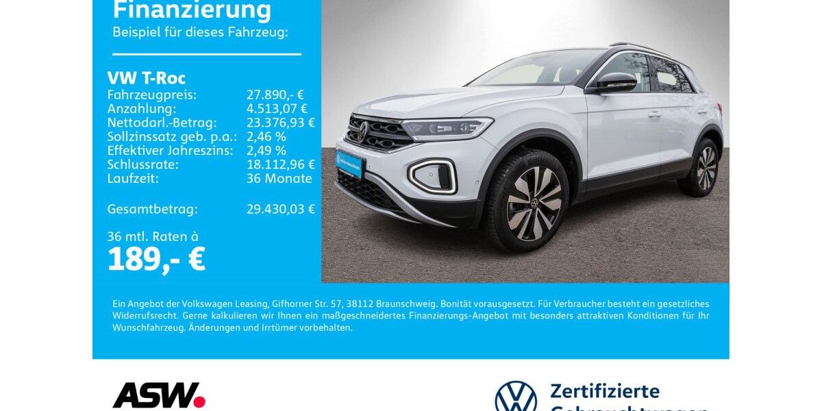 VW T-Roc 29.990 km 26.990 &euro; Neckarsulm 74172