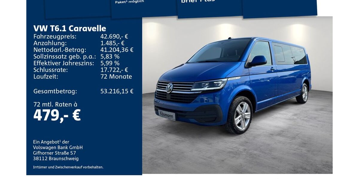 VW T6 Caravelle 57.645 km 41.950 &euro; Mosbach 74821