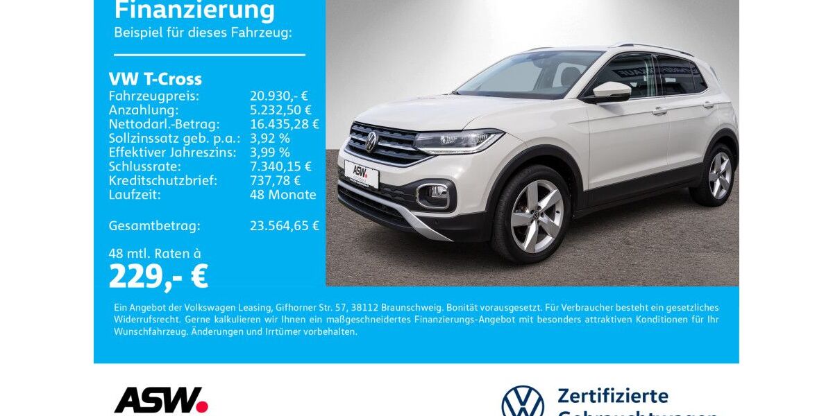 VW T-Cross 28.600 km 19.930 &euro; Sinsheim 74889