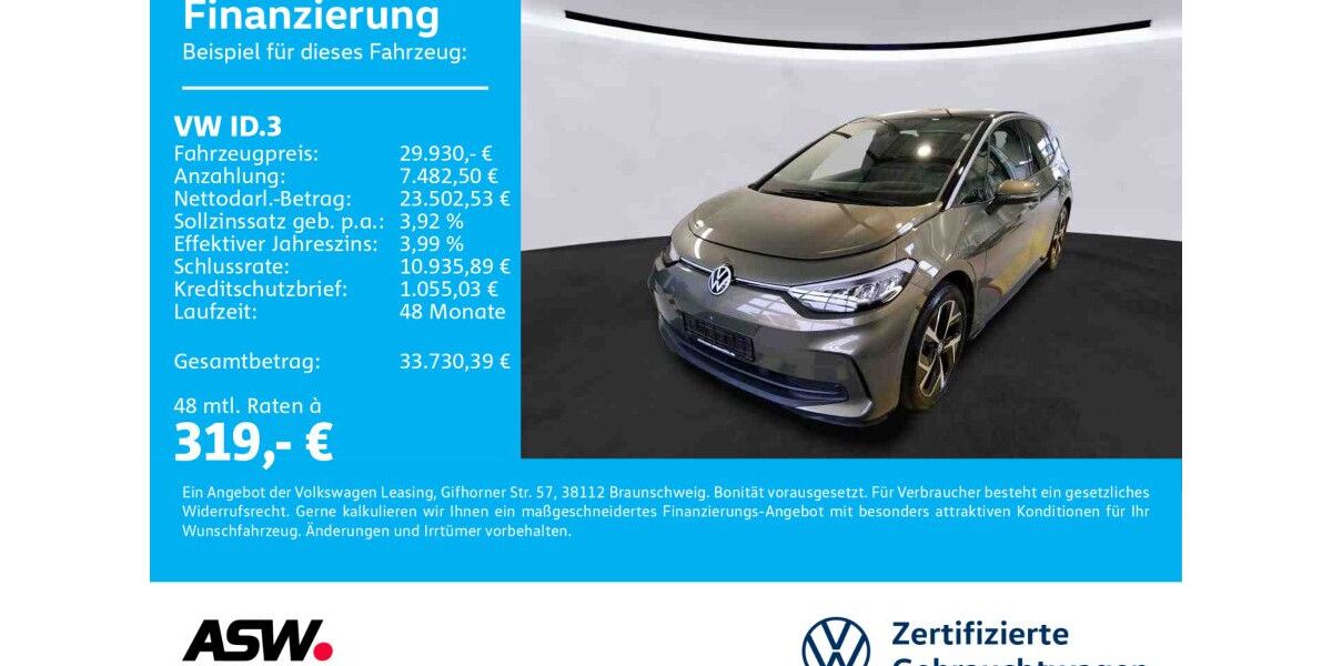 VW ID.3 24.990 km 29.930 &euro; Sinsheim 74889