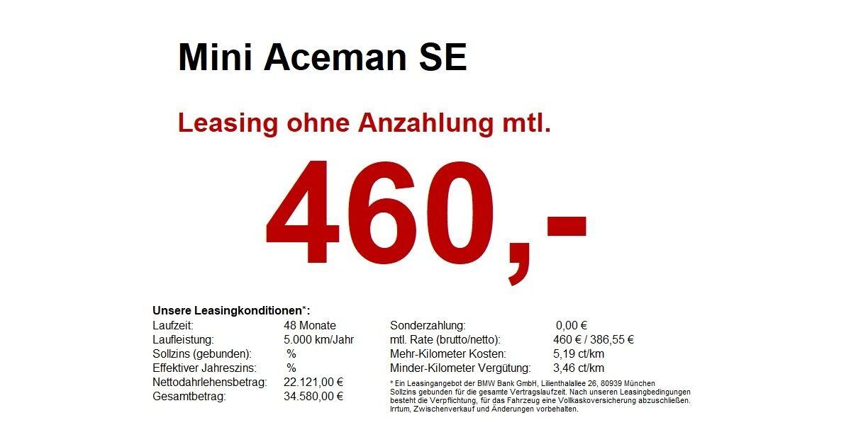 Mini Aceman 3.324 km 33.980 &euro; Heilbronn 74076