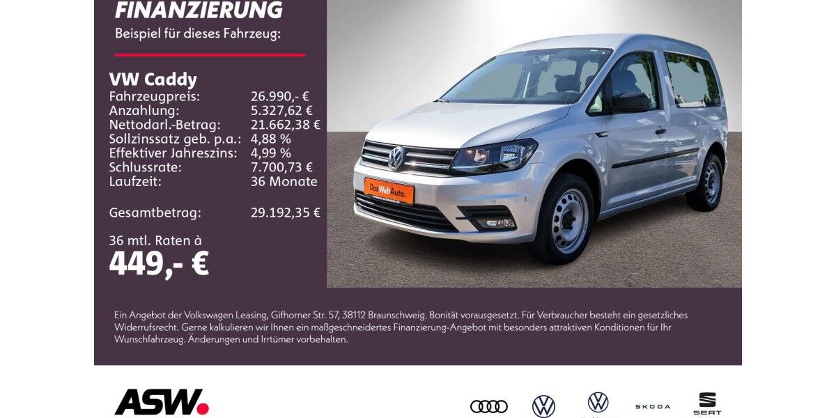 VW Caddy 24.999 km 19.990 &euro; Neckarsulm 74172