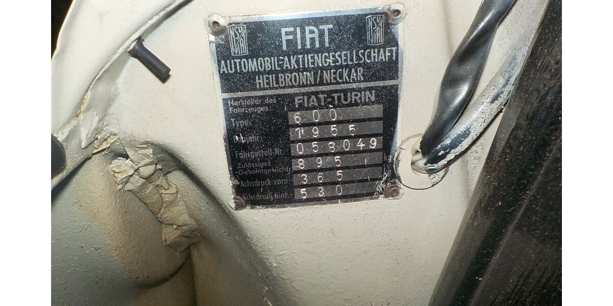 Fiat 600 4.770 km 30.000 &euro; Gundelsheim 74831