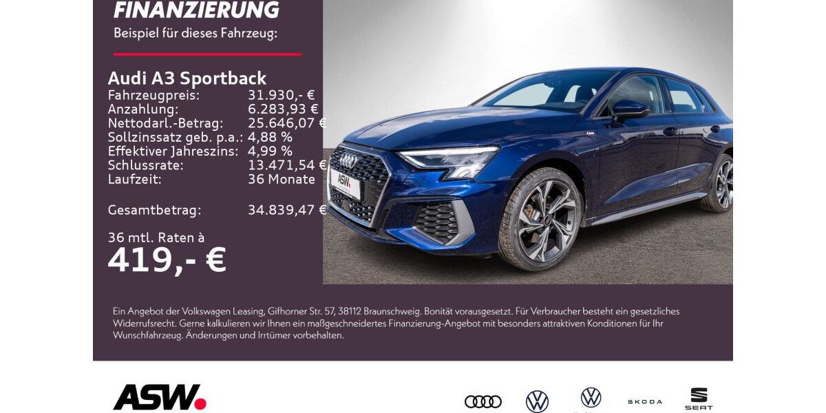 Audi A3 33.600 km 31.930 &euro; Weinsberg 74189