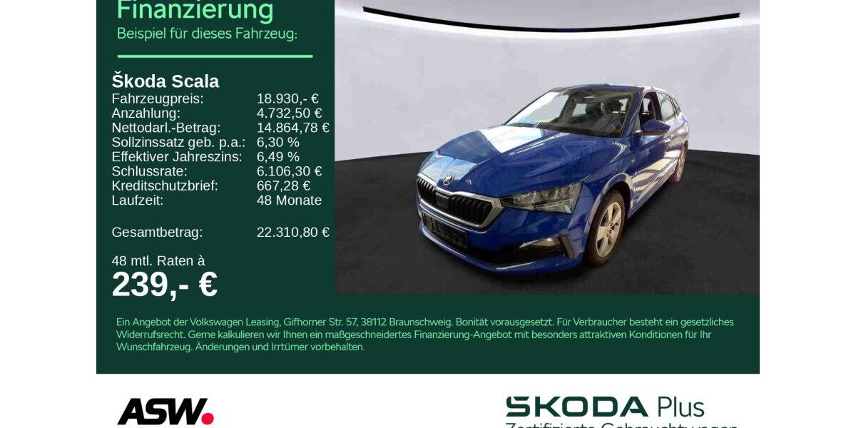 Skoda Scala 63.300 km 18.930 &euro; Heilbronn 74076