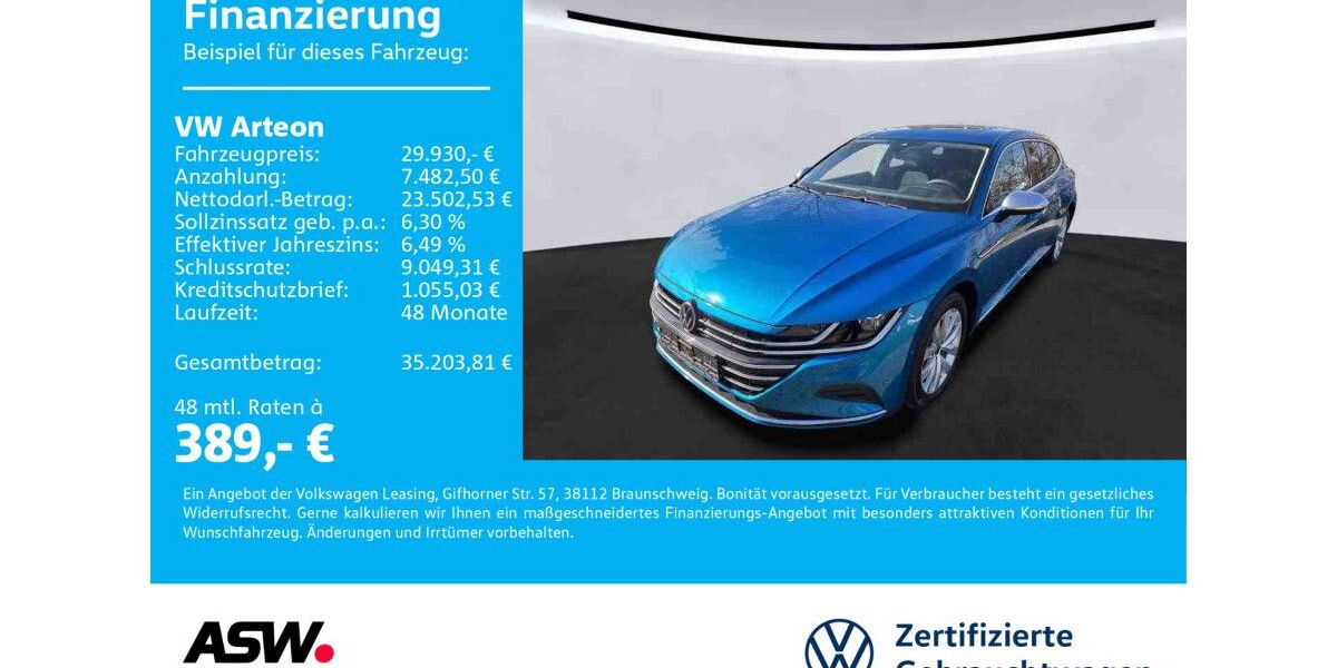VW Arteon 57.500 km 29.930 &euro; Bad Rappenau 74906