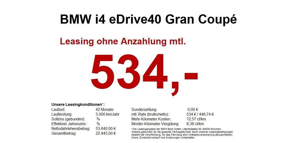 BMW i4 2.556 km 53.480 &euro; Heilbronn 74076