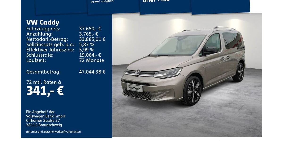 VW Caddy 3.572 km 37.650 &euro; Mosbach 74821